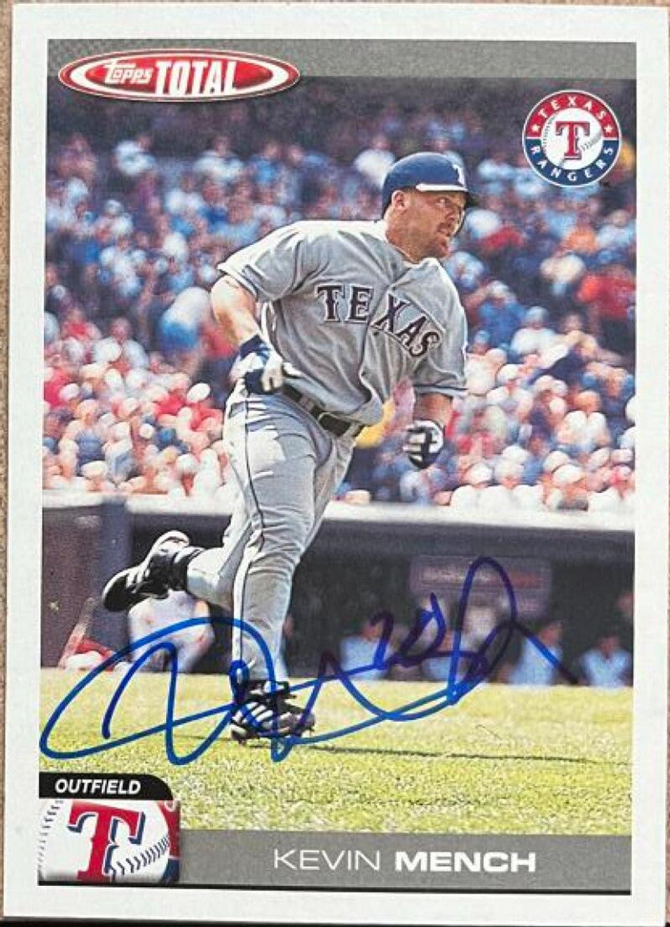 Kevin Mench Signed 2004 Topps Total Baseball Card - Texas Rangers