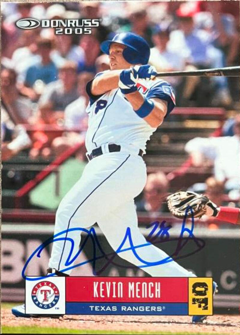 Kevin Mench Signed 2005 Donruss Baseball Card - Texas Rangers