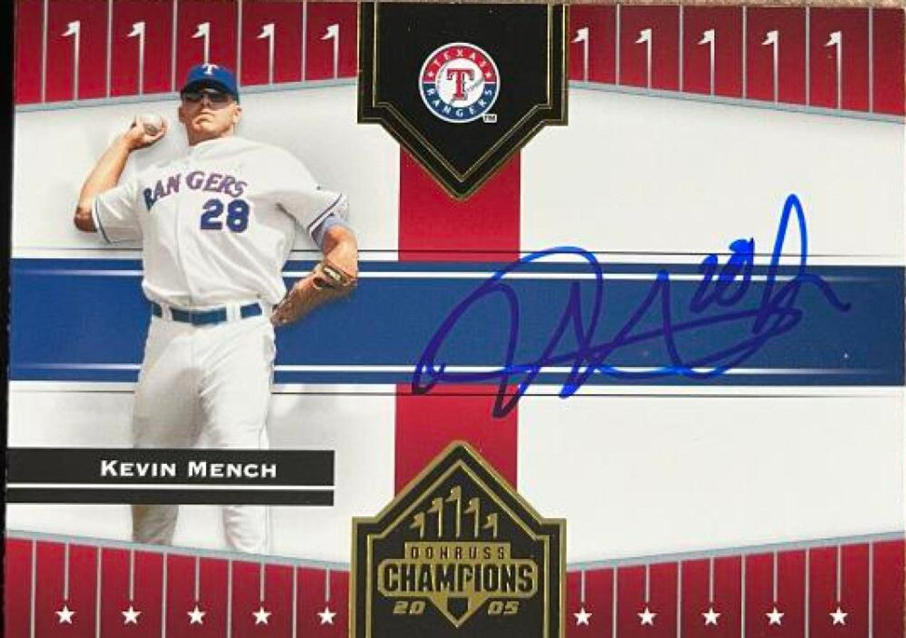 Kevin Mench Signed 2005 Donruss Champions Baseball Card - Texas Rangers