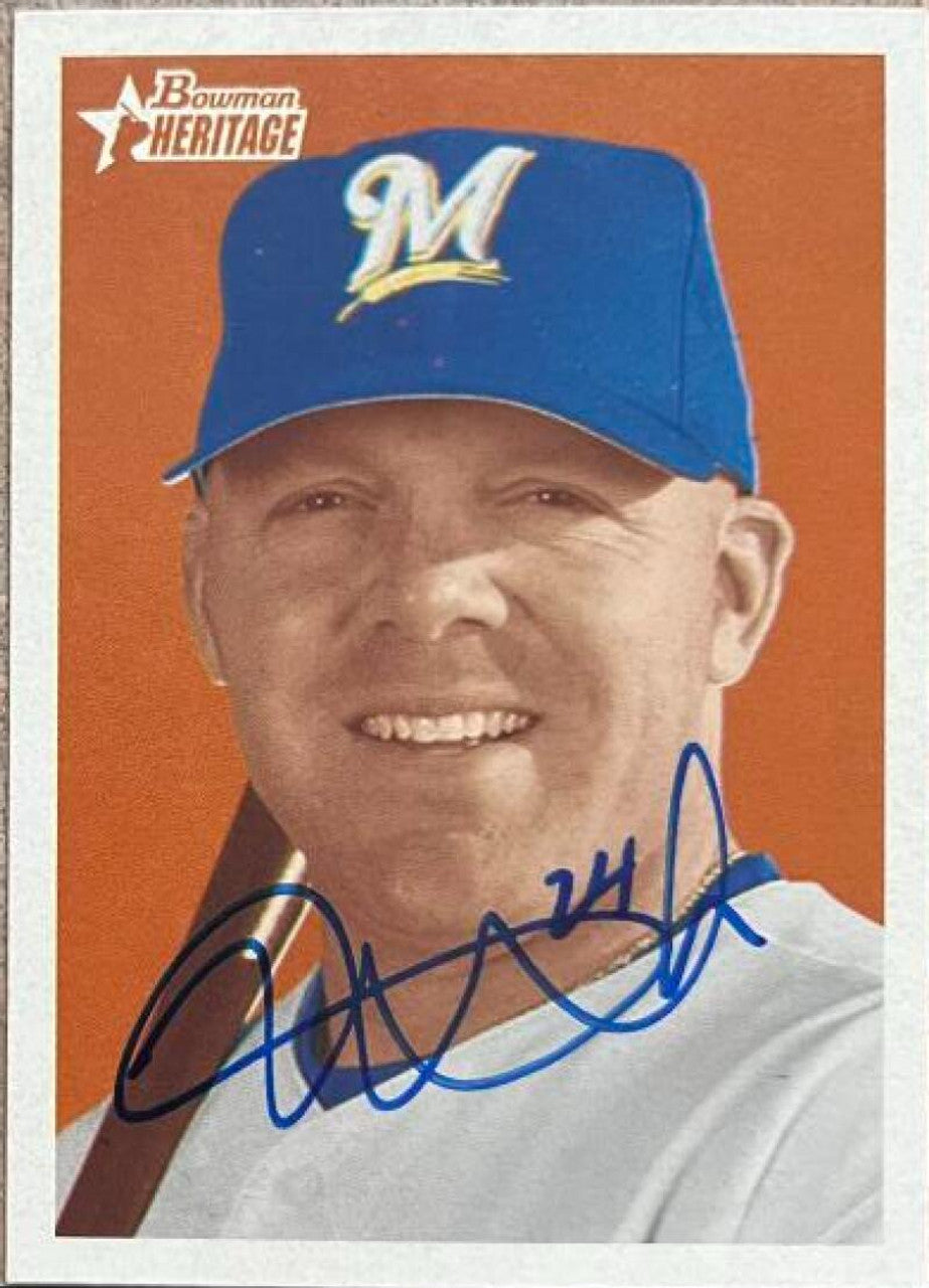 Kevin Mench Signed 2006 Bowman Heritage Baseball Card - Milwaukee Brewers