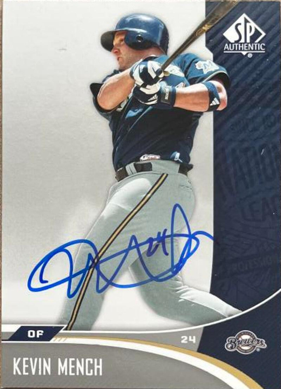 Kevin Mench Signed 2006 SP Authentic Baseball Card - Milwaukee Brewers