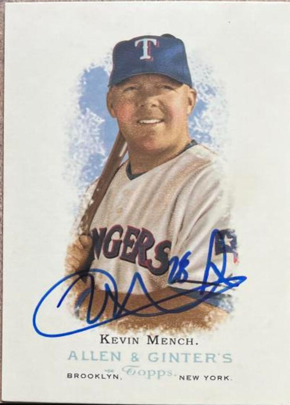 Kevin Mench Signed 2006 Allen & Ginter Baseball Card - Texas Rangers