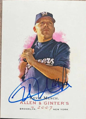 Kevin Mench Signed 2007 Allen & Ginter Baseball Card - Milwaukee Brewers