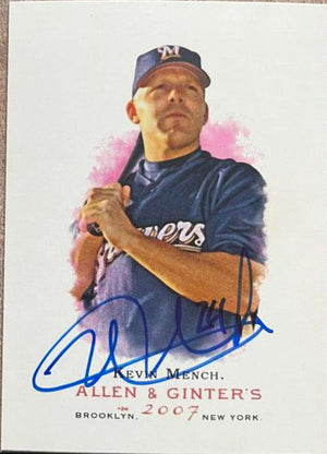 Kevin Mench Signed 2007 Allen & Ginter Baseball Card - Milwaukee Brewers