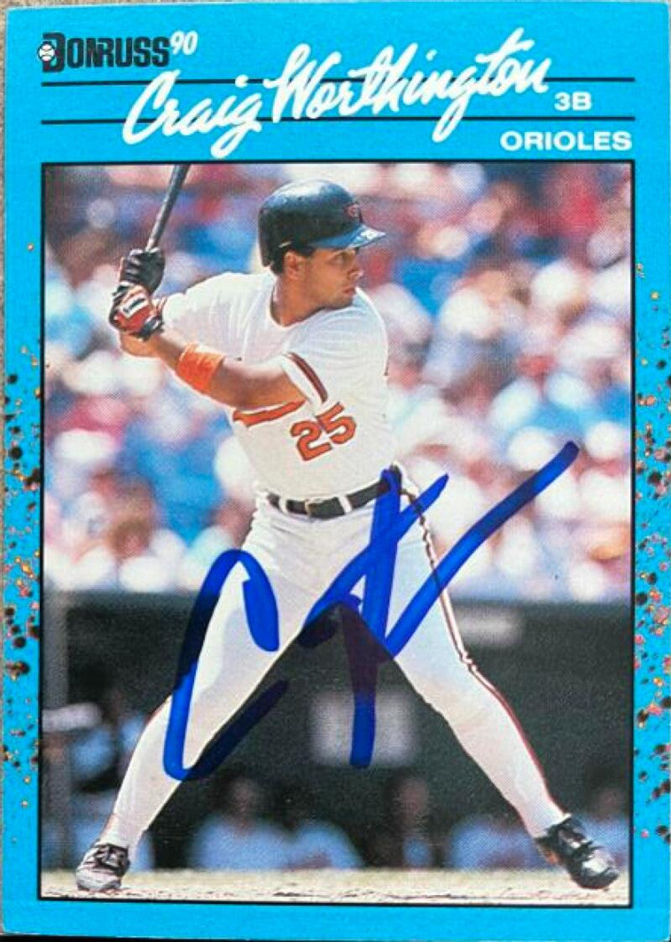 Craig Worthington Signed 1990 Donruss Best of the AL Baseball Card - Baltimore Orioles