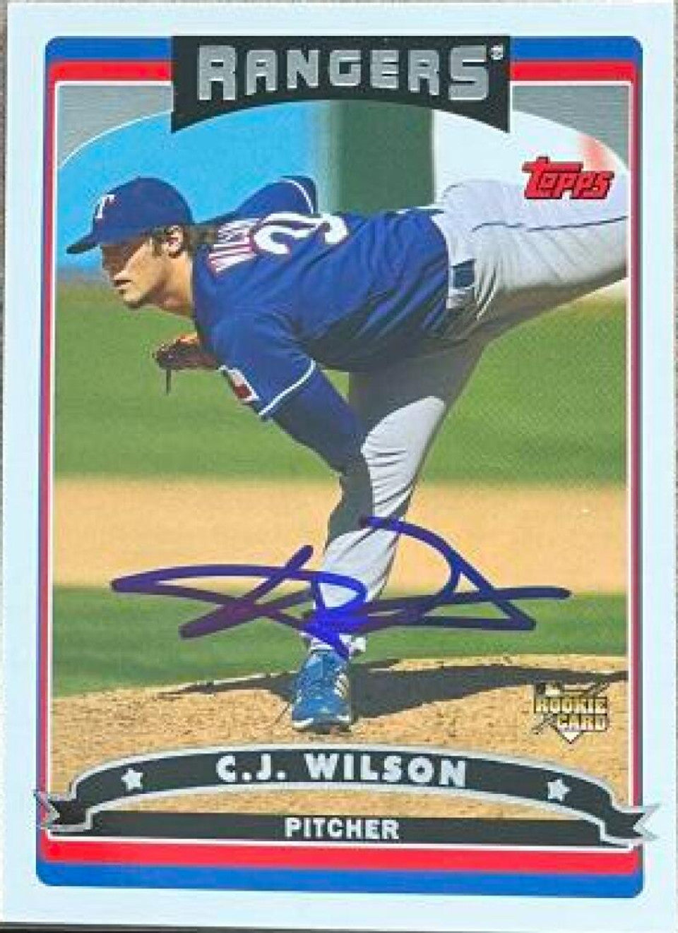 C.J. Wilson Signed 2006 Topps Baseball Card - Texas Rangers