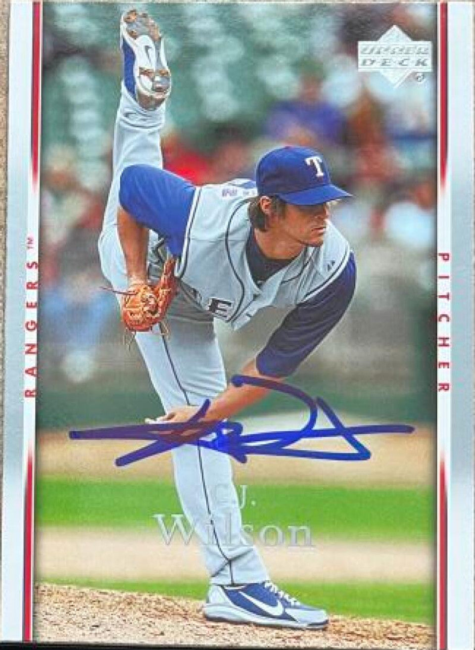 C.J. Wilson Signed 2007 Upper Deck Baseball Card - Texas Rangers