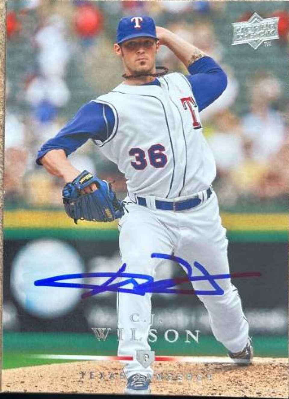 C.J. Wilson Signed 2008 Upper Deck Baseball Card - Texas Rangers