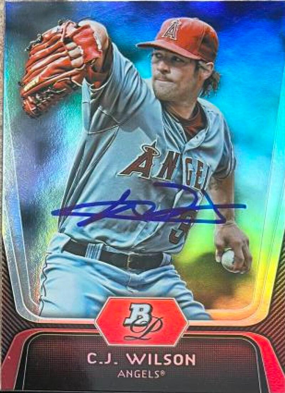 C.J. Wilson Signed 2012 Bowman Platinum Baseball Card - Los Angeles Angels of Anaheim