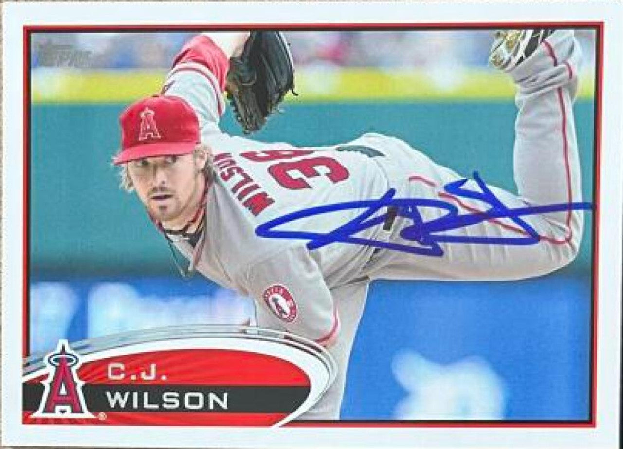 C.J. Wilson Signed 2012 Topps Baseball Card - Los Angeles Angels of Anaheim