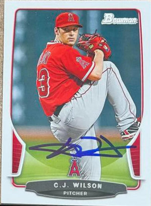 CJ・ウィルソン直筆サイン入り2013年ボウマン野球カード - ロサンゼルス・エンゼルス