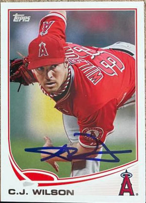C.J. Wilson Signed 2013 Topps Baseball Card - Los Angeles Angels