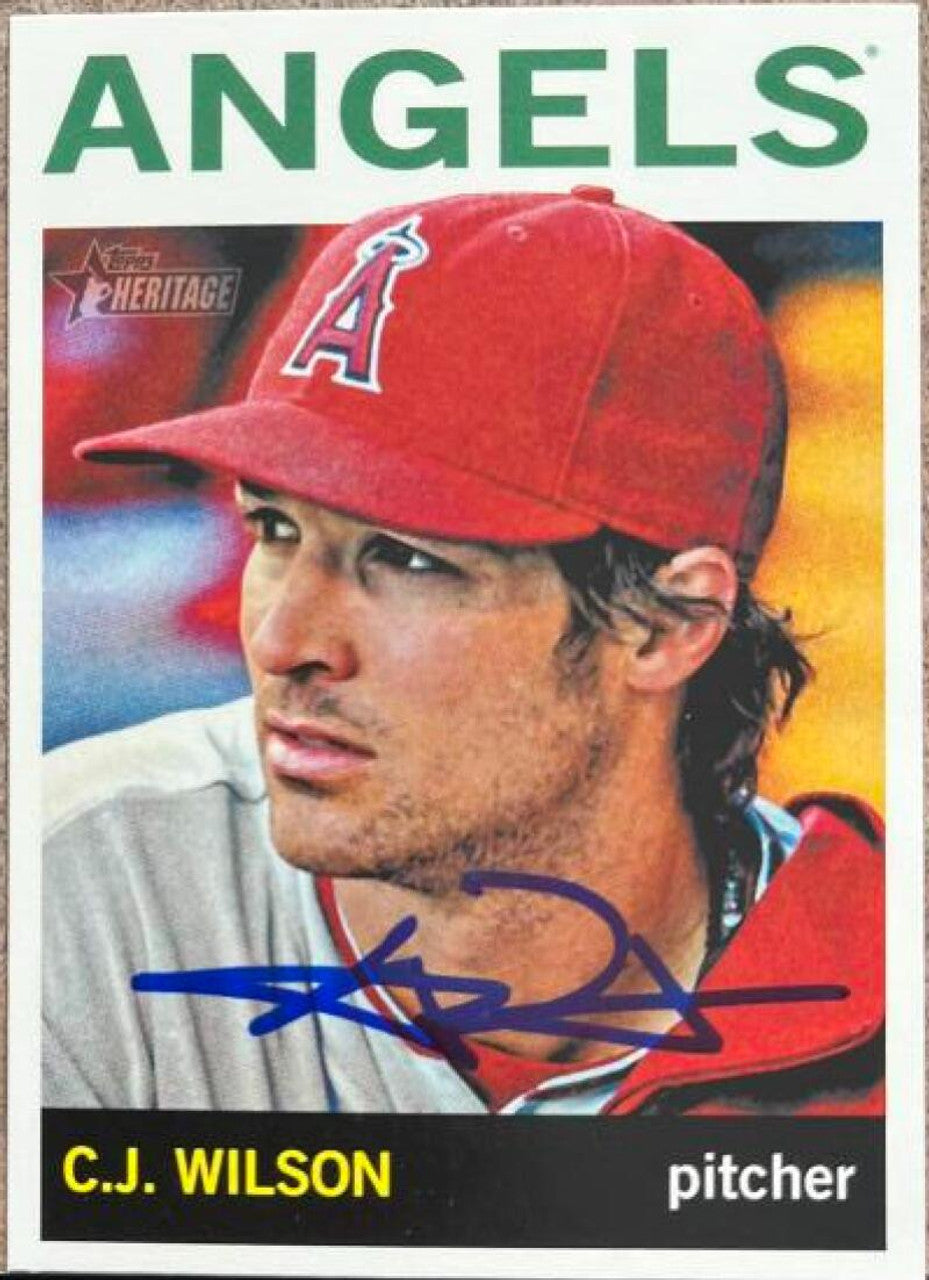 C.J. Wilson Signed 2013 Topps Heritage Baseball Card - Los Angeles Angels