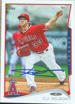 C.J. Wilson Signed 2014 Topps Baseball Card - Los Angeles Angels