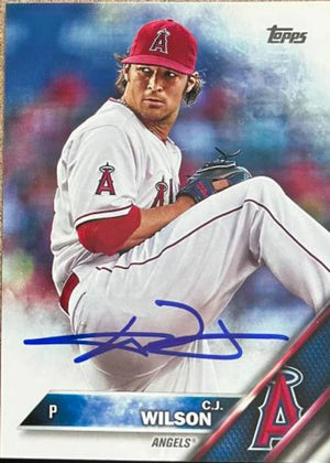 C.J. Wilson Signed 2016 Topps Baseball Card - Los Angeles Angels