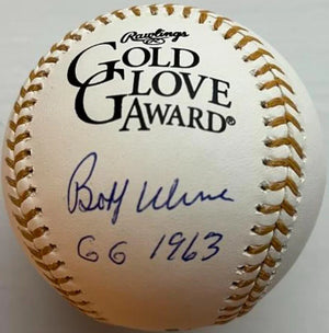 Bobby Wine Autographed Rawlings Official Gold Glove Baseball GG 1963