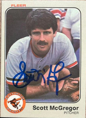 Scott McGregor Signed 1983 Fleer Baseball Card - Baltimore Orioles