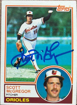 スコット・マクレガー直筆サイン入り 1983年 Topps ベースボールカード - ボルチモア・オリオールズ