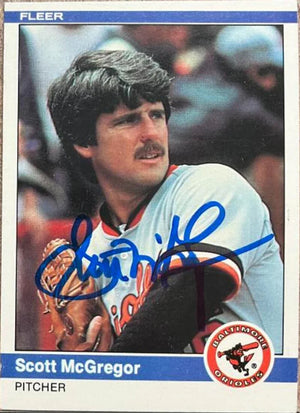 Scott McGregor Signed 1984 Fleer Baseball Card - Baltimore Orioles