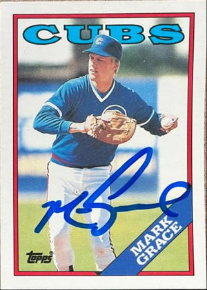 Mark Grace Signed 1988 Topps Traded Baseball Card - Chicago Cubs