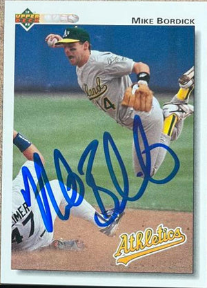 Mike Bordick Signed 1992 Upper Deck Baseball Card - Oakland A's
