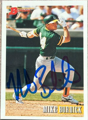 Mike Bordick Signed 1993 Bowman Baseball Card - Oakland A's