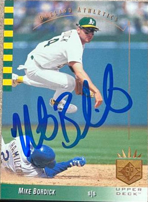 Mike Bordick Signed 1993 SP Baseball Card - Oakland A's