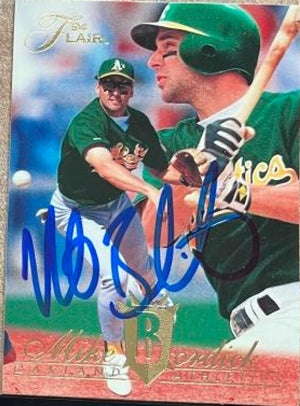 Mike Bordick Signed 1994 Flair Baseball Card - Oakland A's