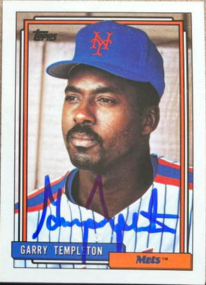 Garry Templeton Signed 1992 Topps Baseball Card - New York Mets