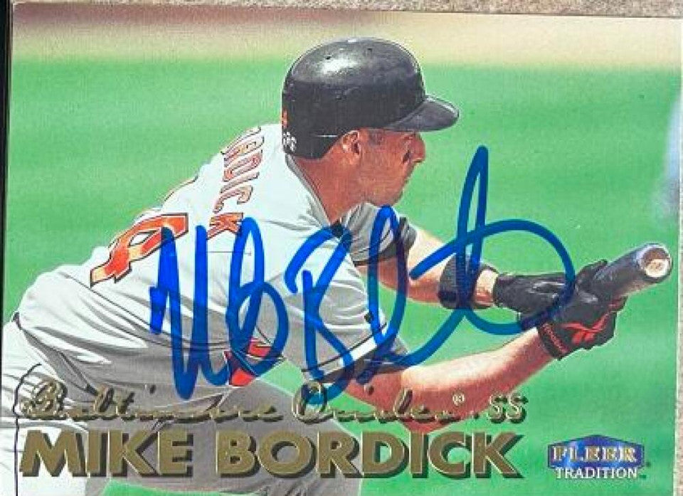 Mike Bordick Signed 1999 Fleer Tradition Baseball Card - Baltimore Orioles