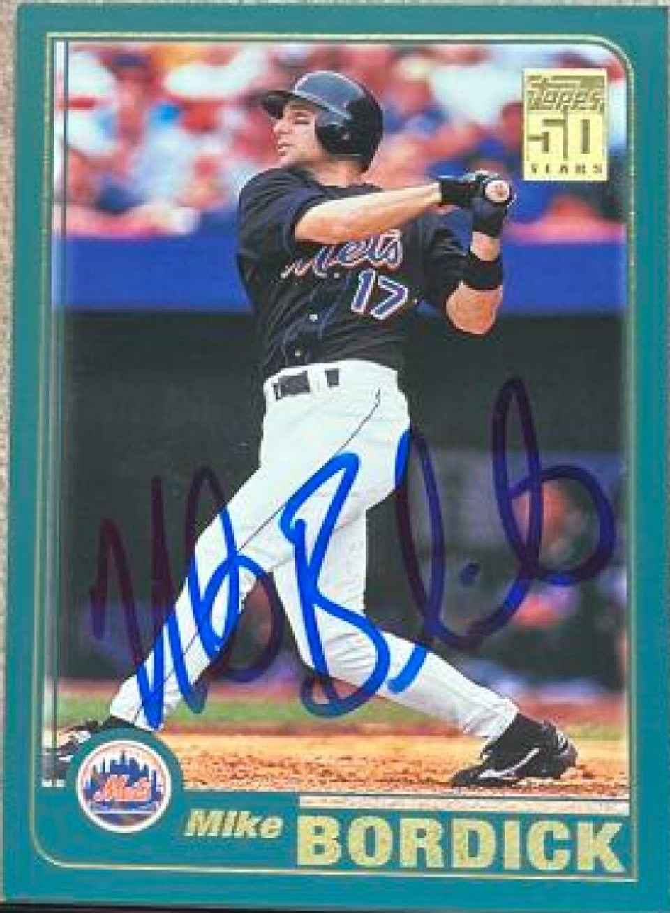 Mike Bordick Signed 2001 Topps Traded Baseball Card - New York Mets