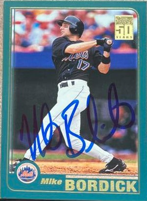 Mike Bordick Signed 2001 Topps Traded Baseball Card - New York Mets
