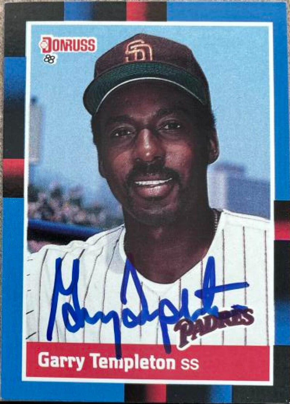 Garry Templeton Signed 1988 Donruss Baseball Card - San Diego Padres
