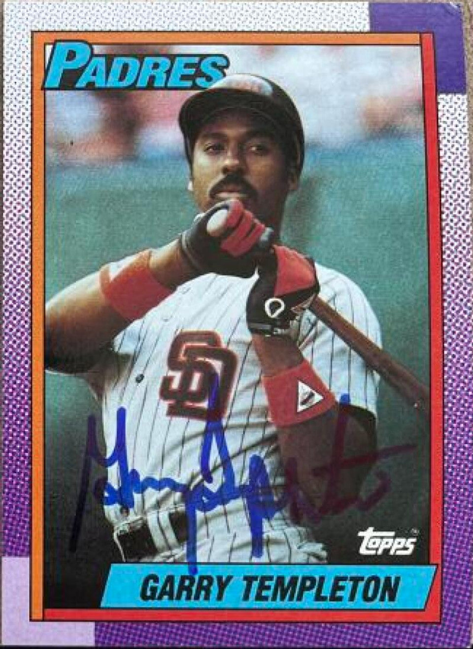 Garry Templeton Signed 1990 Topps Baseball Card - San Diego Padres