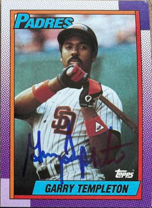 Garry Templeton Signed 1990 Topps Baseball Card - San Diego Padres