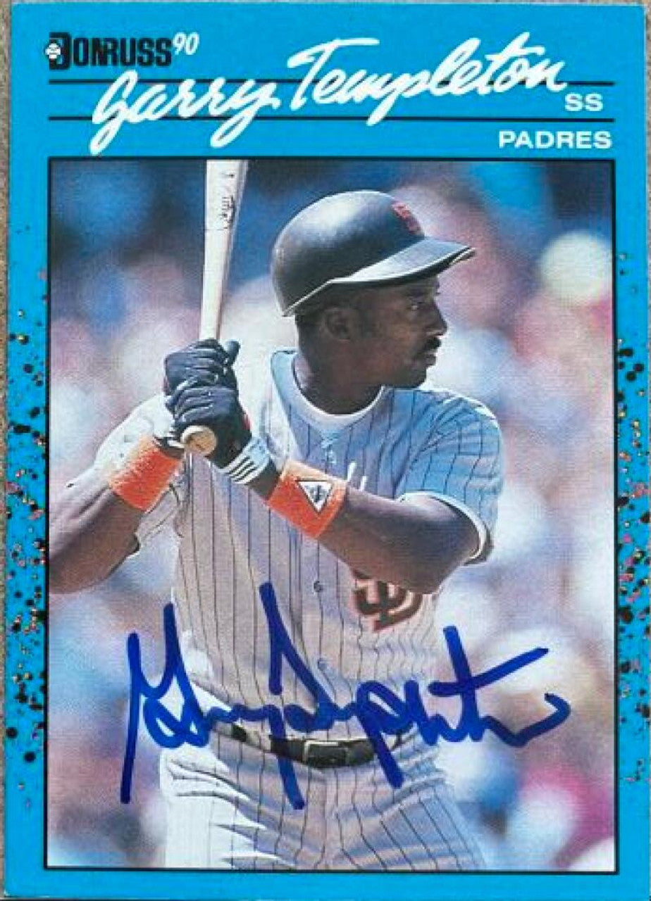 Garry Templeton Signed 1990 Donruss Best of the NL Baseball Card - San Diego Padres
