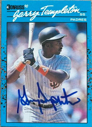 Garry Templeton Signed 1990 Donruss Best of the NL Baseball Card - San Diego Padres