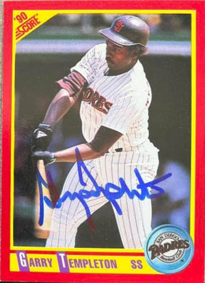 Garry Templeton Signed 1990 Score Baseball Card - San Diego Padres