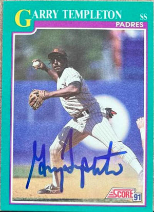 Garry Templeton Signed 1991 Score Baseball Card - San Diego Padres