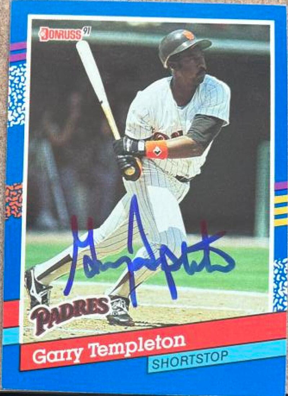 Garry Templeton Signed 1991 Donruss Baseball Card - San Diego Padres