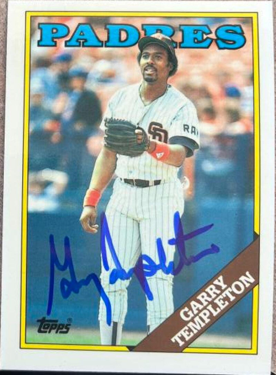 Garry Templeton Signed 1988 Topps TIFFANY Baseball Card - San Diego Padres