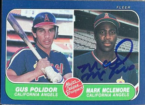 Mark McLemore Signed 1986 Fleer Baseball Card - California Angels