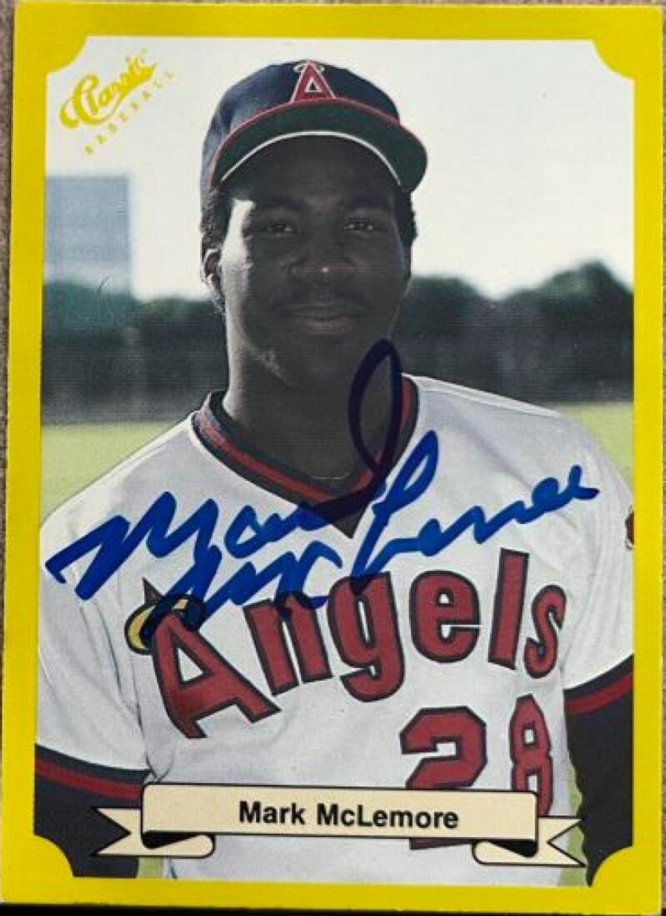 Mark McLemore Signed 1987 Classic Yellow Update Baseball Card - California Angels