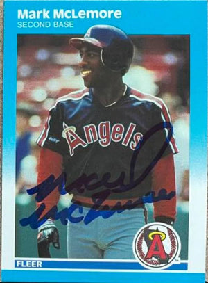 Mark McLemore Signed 1987 Fleer Update Baseball Card - California Angels