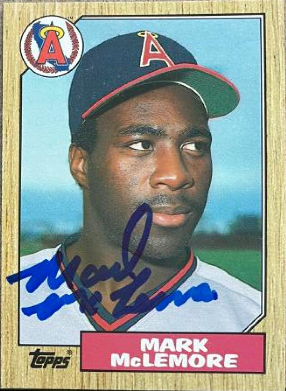 Mark McLemore Signed 1987 Topps Traded Baseball Card - California Angels