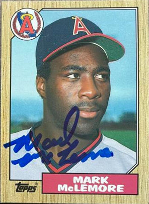 Mark McLemore Signed 1987 Topps Traded Baseball Card - California Angels