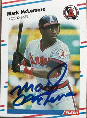 Mark McLemore Signed 1988 Fleer Baseball Card - California Angels