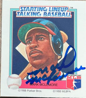 Mark McLemore Signed 1988 Parker Bros Starting Lineup Talking Baseball Card - California Angels