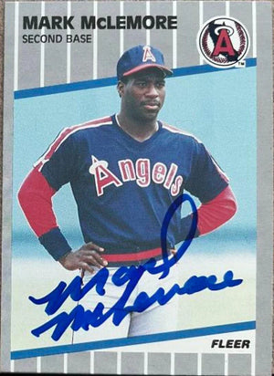 Mark McLemore Signed 1989 Fleer Baseball Card - California Angels