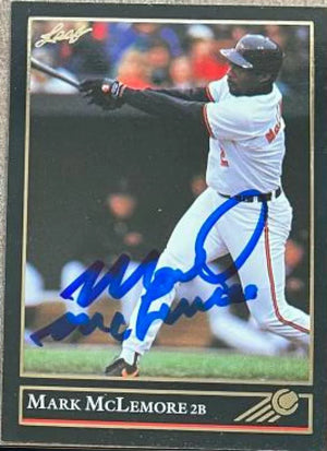Mark McLemore Signed 1992 Leaf Black Gold Baseball Card - Baltimore Orioles